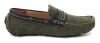 Olive & Black Leather Driving Shoes